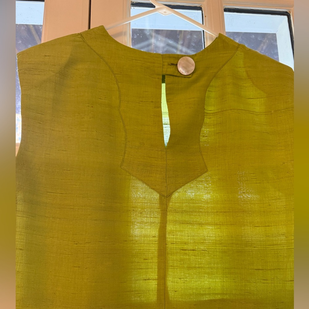 Julia Amory Chartreuse Slim Shell Dupioni Silk